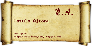 Matula Ajtony névjegykártya